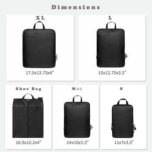BAGAIL 6-Set Ultralight Compression Packing Cubes thumbnail 3