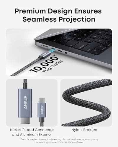 Anker USB-C to HDMI Cable, 4K@60Hz, Nylon Braided, 6 ft thumbnail 5