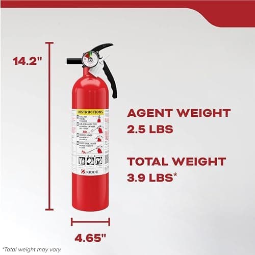 Kidde Basic 110 Fire Extinguisher for Home, 1-A:10-B:C (FA110G) thumbnail 4
