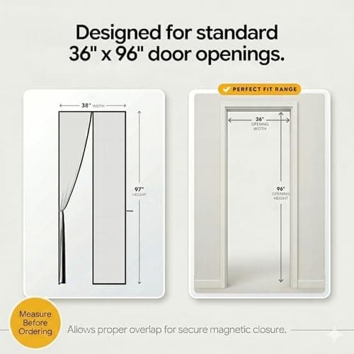 AUGO Magnetic Screen Door, Heavy Duty, 38 x 97 in thumbnail 3