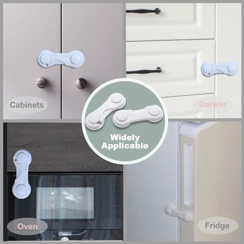 Adhesive Cabinet Door Locks for Baby Proofing, 4-Pack thumbnail 5