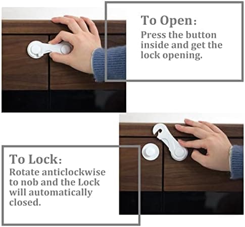 Adhesive Cabinet Door Locks for Baby Proofing, 4-Pack thumbnail 4