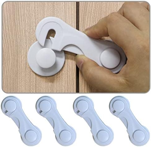Adhesive Cabinet Door Locks for Baby Proofing, 4-Pack thumbnail 2