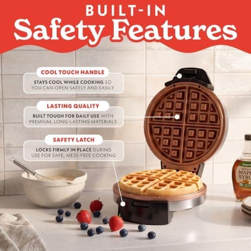 Gourmia Belgian Waffle Maker with Nonstick Ceramic Plates thumbnail 3