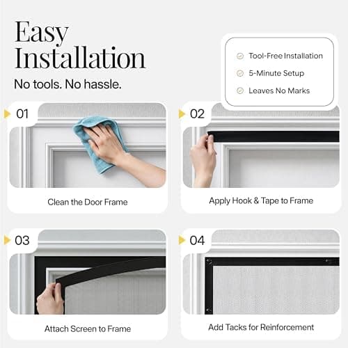 AUGO Magnetic Screen Door, Heavy Duty, 38 x 97 in thumbnail 4