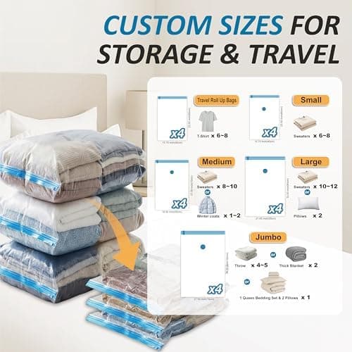 Vacuum Storage Bags with Hand Pump, 20-Piece Combo thumbnail 3