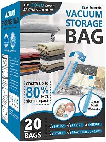 Vacuum Storage Bags with Hand Pump, 20-Piece Combo thumbnail 2