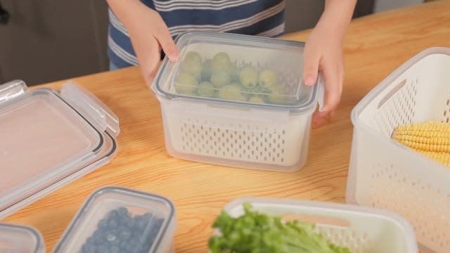 Fruit Storage Containers for Fridge with Removable Colander, 5-Pack thumbnail 4