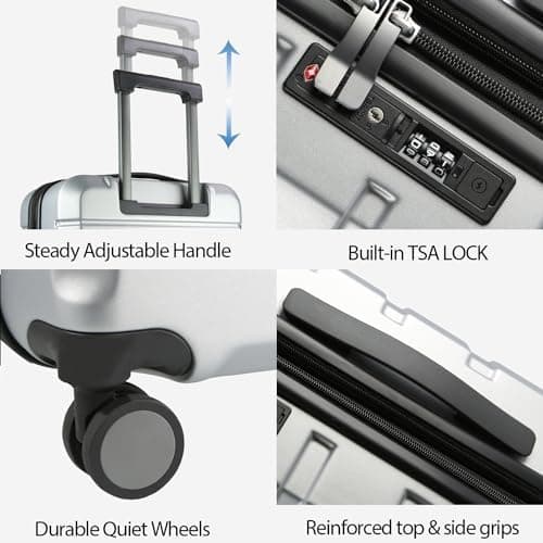KROSER 20-Inch Hardside Expandable Carry-On with TSA Lock and USB Port thumbnail 5