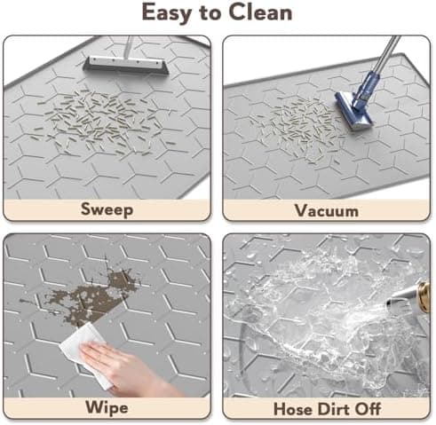 Garoopion Silicone Cat Litter Mat, 34 x 22 in (Gray) thumbnail 5