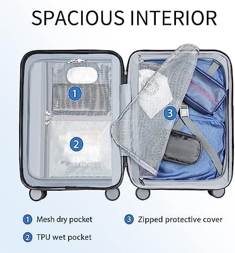 KROSER 20-Inch Hardside Expandable Carry-On with TSA Lock and USB Port thumbnail 4