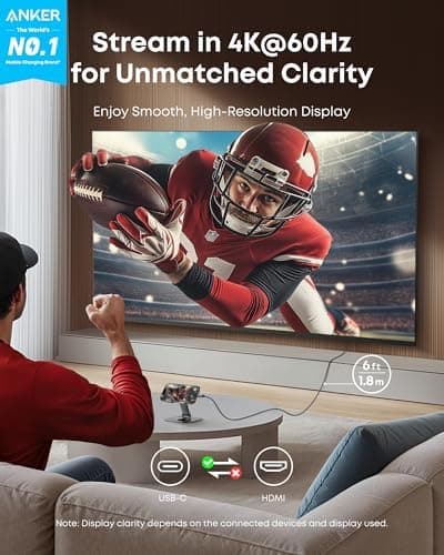 Anker USB-C to HDMI Cable, 4K@60Hz, Nylon Braided, 6 ft thumbnail 3