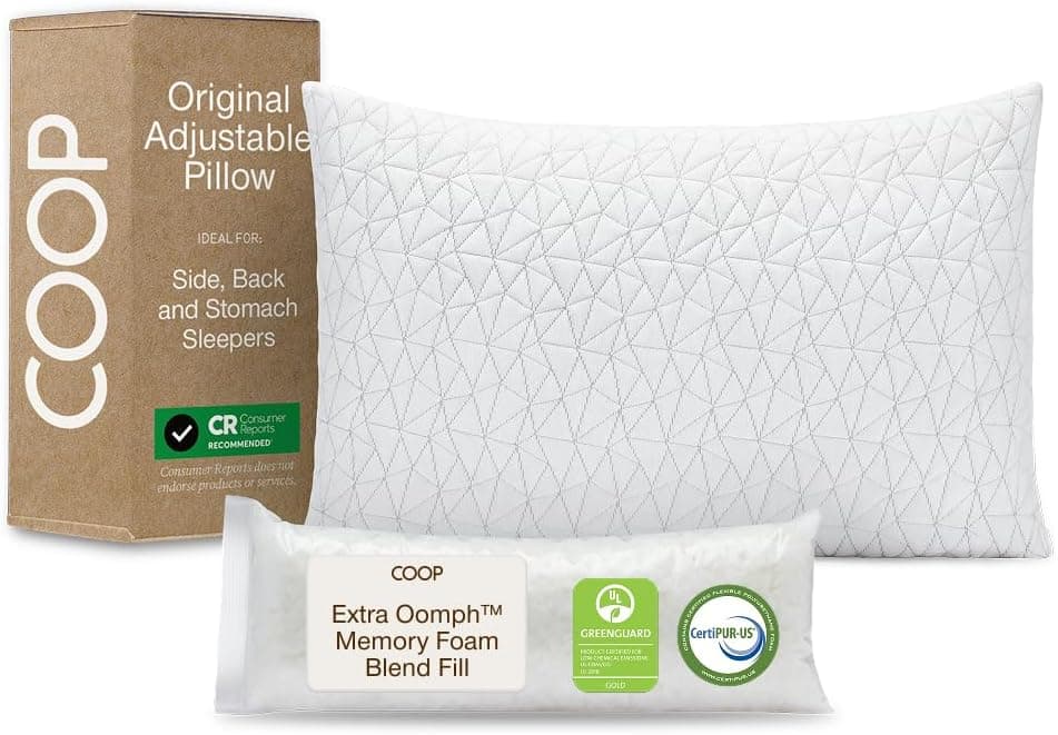 Coop Home Goods Original Adjustable Pillow, Queen