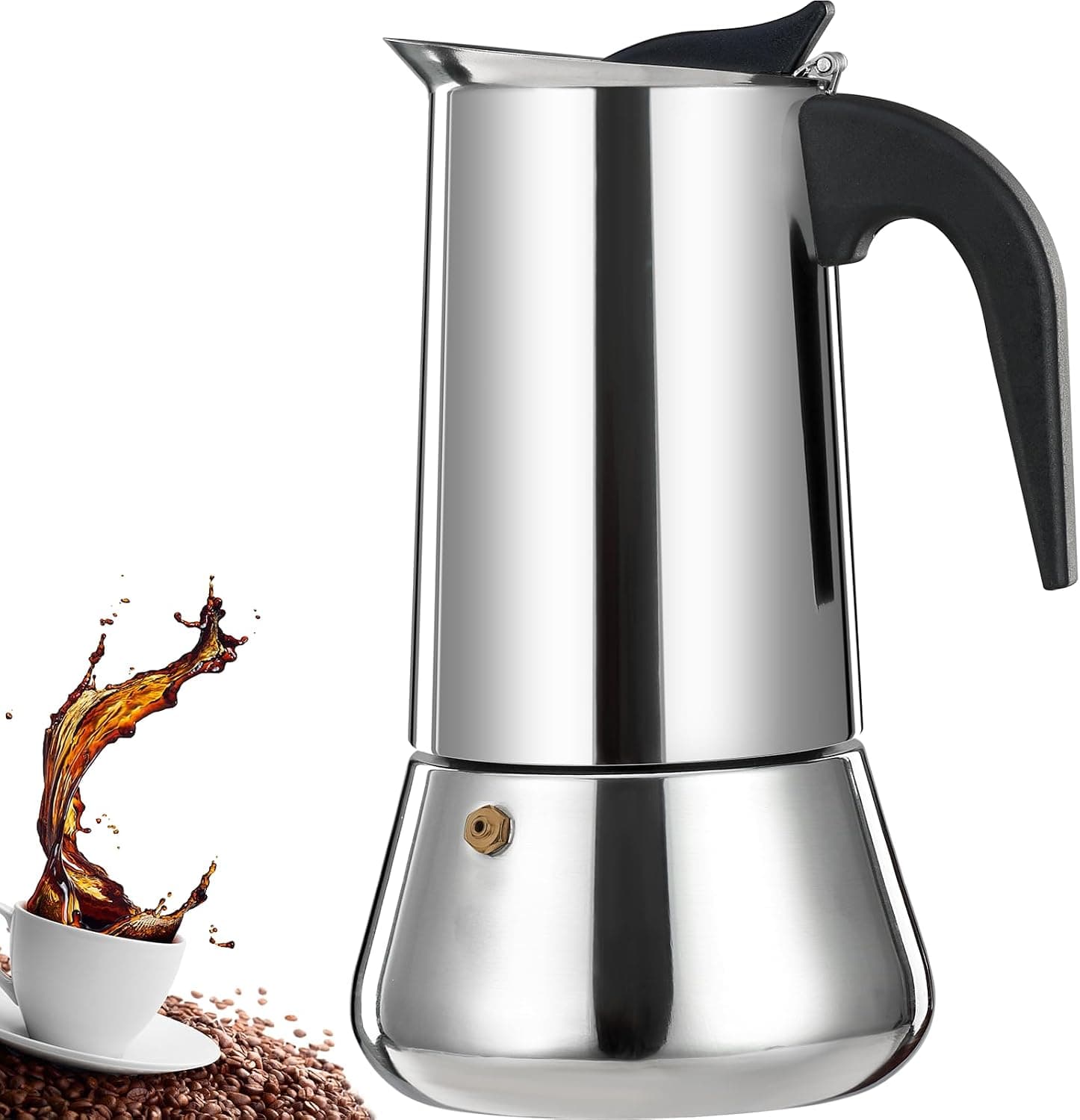DITOSH 12 Cup Stainless Steel Stovetop Moka Pot (600ml)