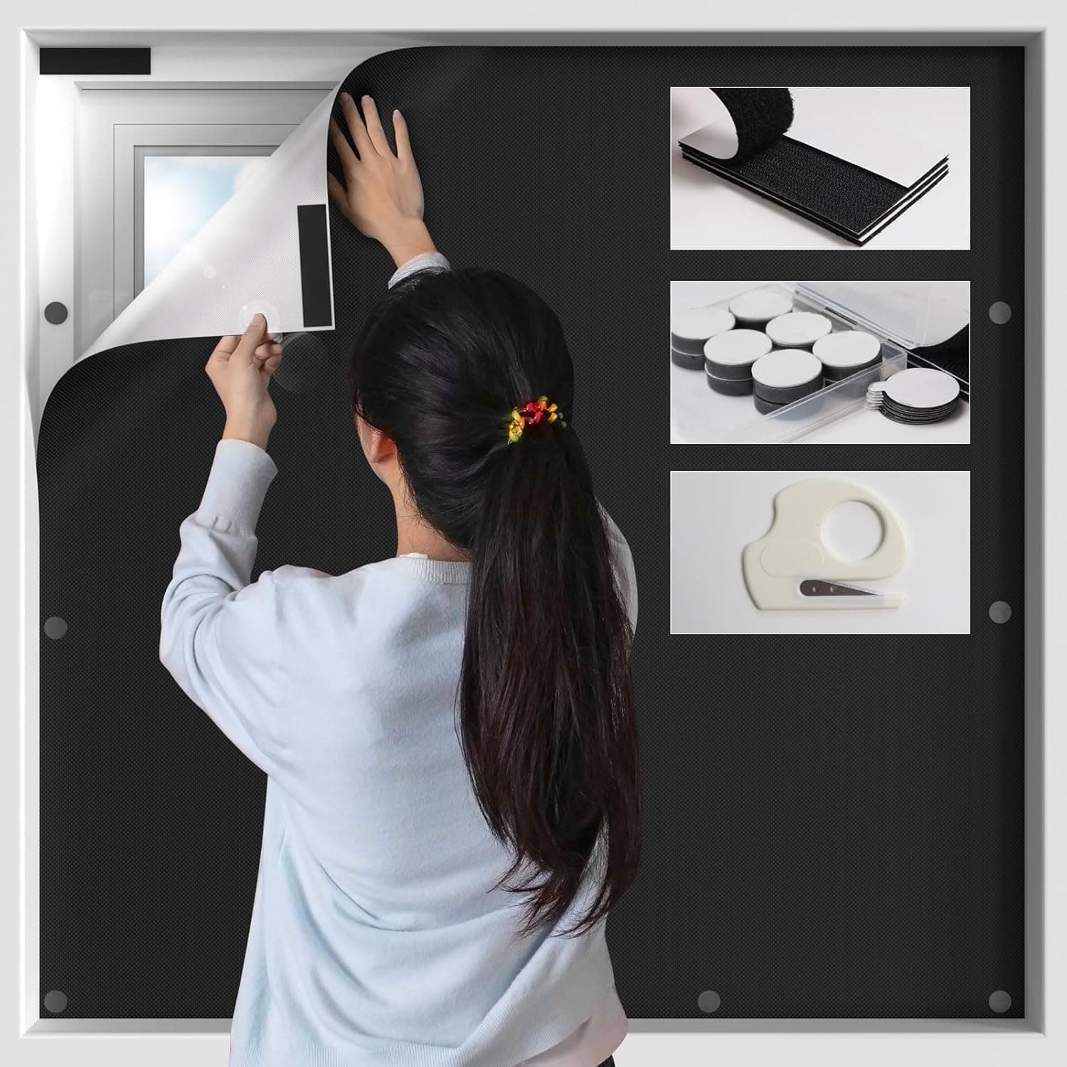 BKSAI 100% Blackout Portable Magnetic Window Cover