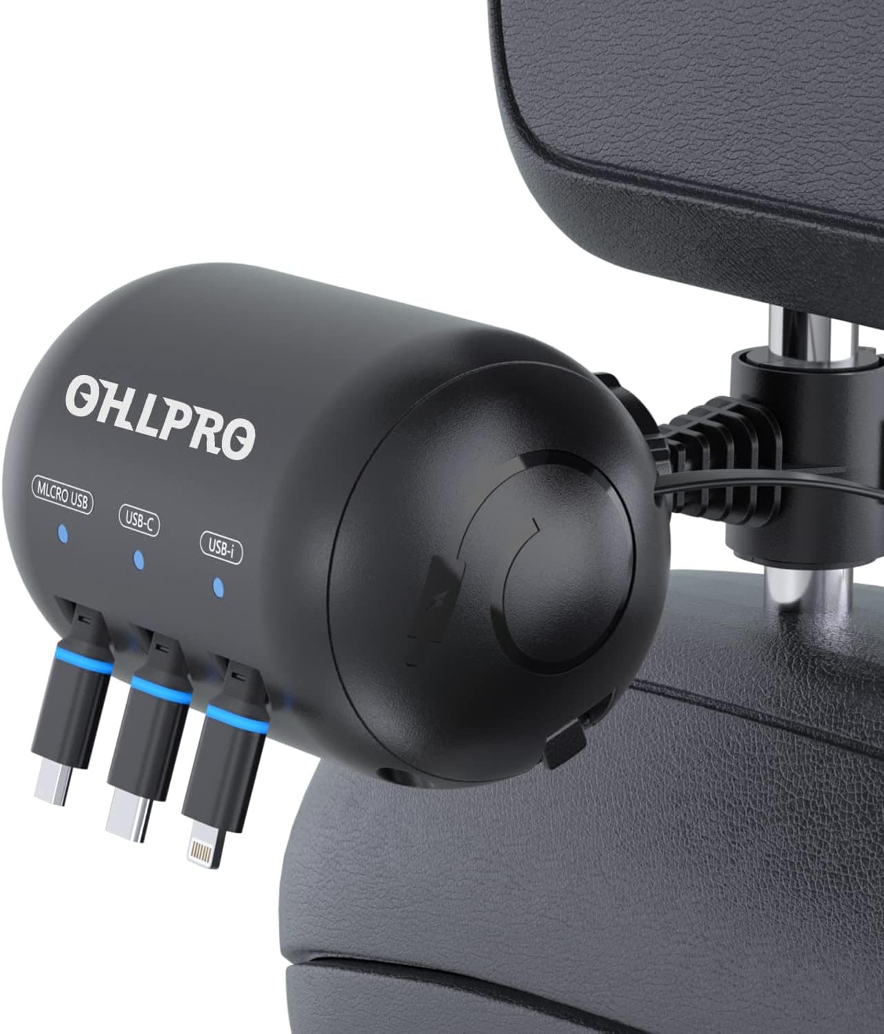 OHLPRO Retractable Backseat 3-in-1 Car Charging Station