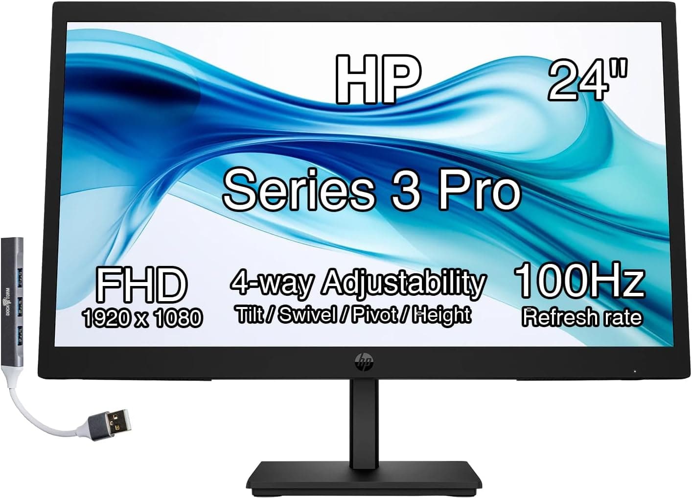 HP Series 3 Pro 324pe 24-inch 100Hz FHD IPS Monitor with Height Adjustment