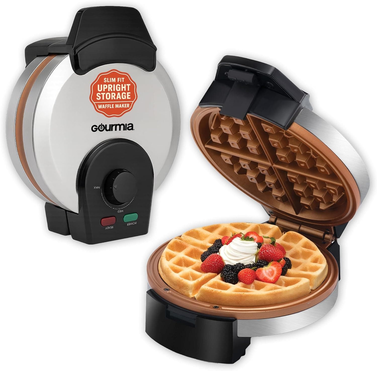 Gourmia Belgian Waffle Maker with Nonstick Ceramic Plates