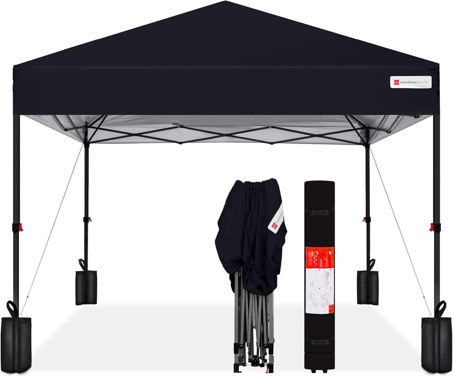 Best Choice Products 12x12ft Pop Up Canopy Tent (1-Person Setup, Black)