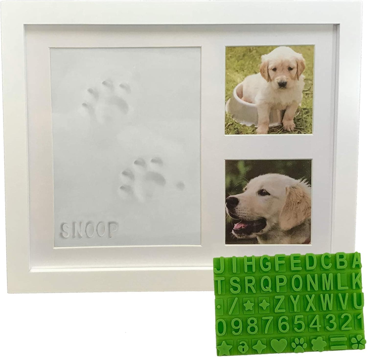 Pet Paw Print Keepsake Kit with Wooden Photo Frame