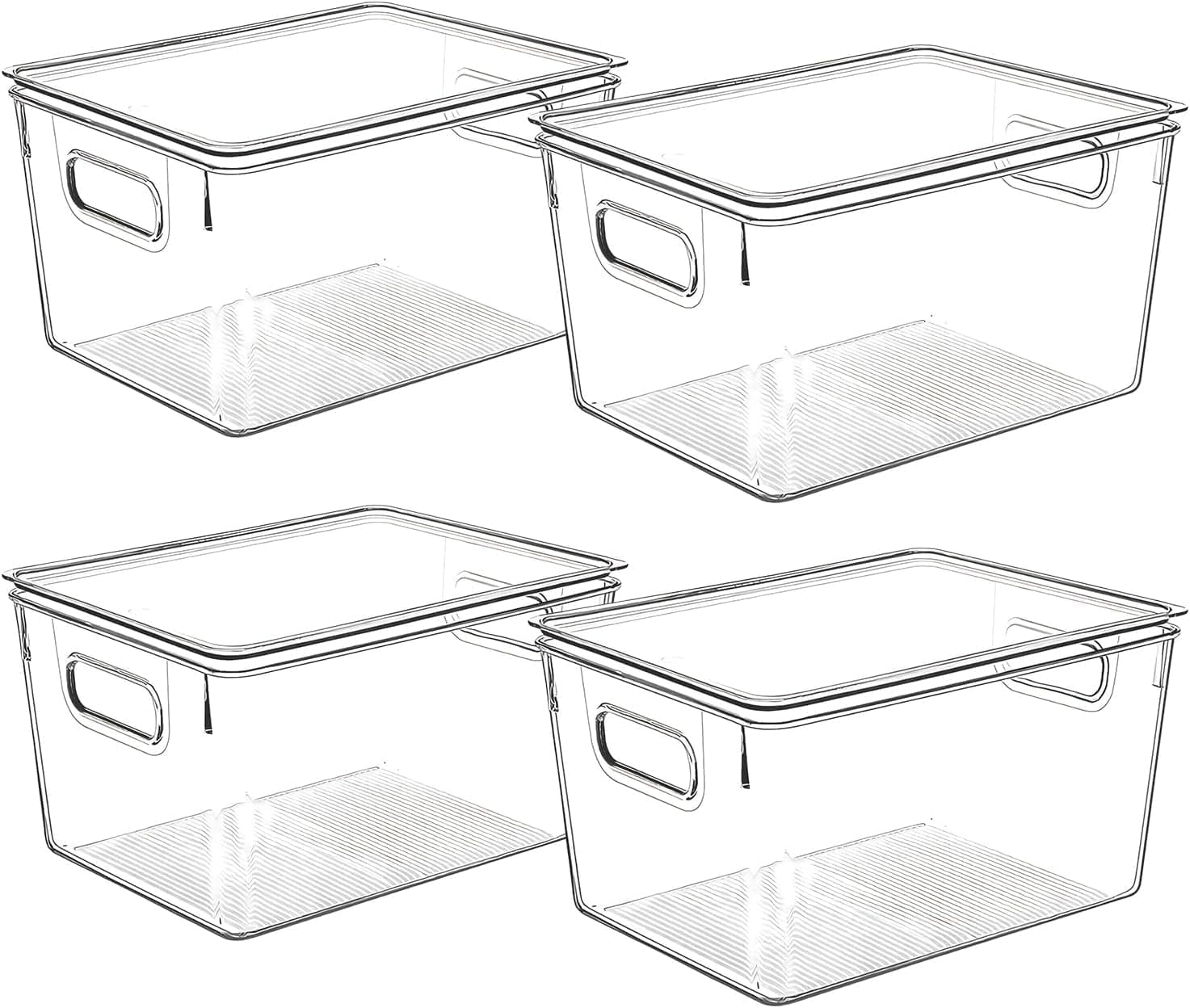 Clear Plastic Storage Bins with Lids (Kitchen Organization)
