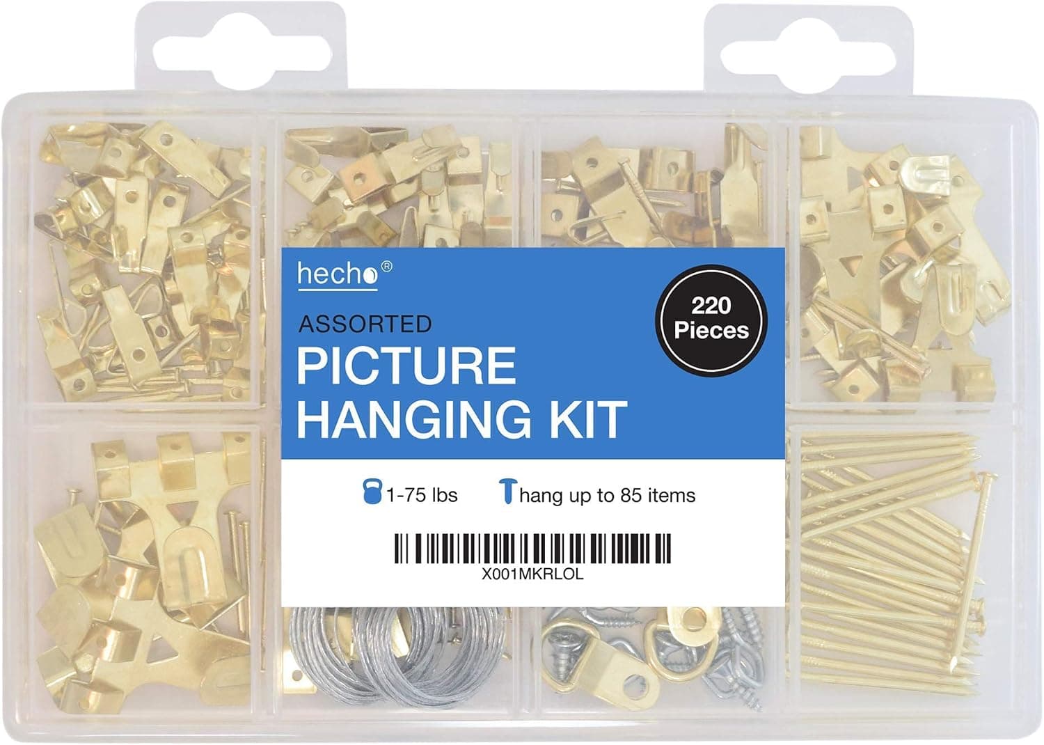 Assorted Picture Hanging Kit, 220 Pieces