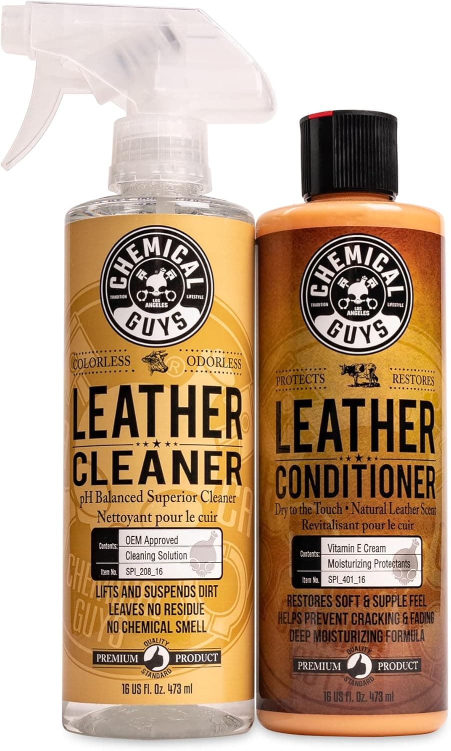 Chemical Guys Leather Cleaner and Conditioner Kit, 2 x 16 oz