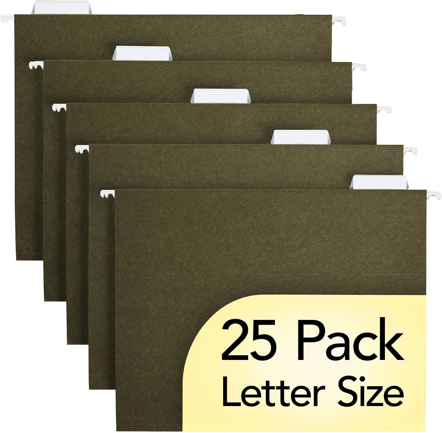 Island Brand Hanging File Folders, 25-Pack, Letter Size, Green